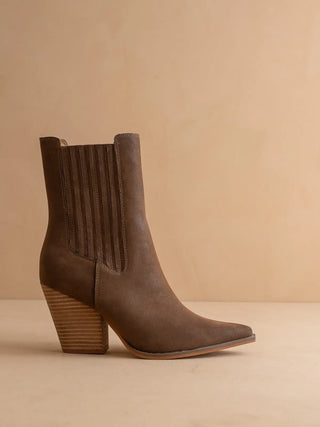 Lydia Coffee Suede Bootie