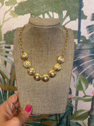 Blythe Pearl & Gold Link Necklace