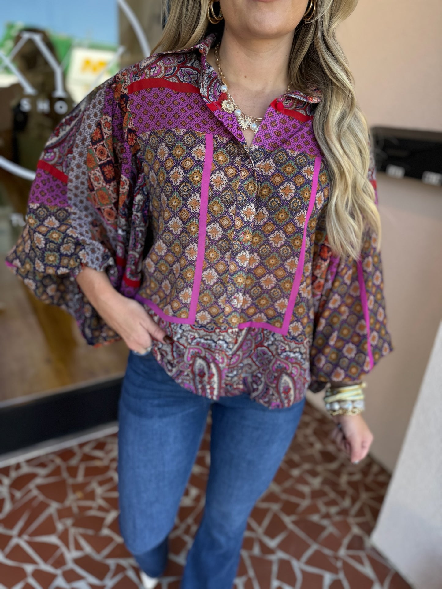 Boho Puff Sleeve Top