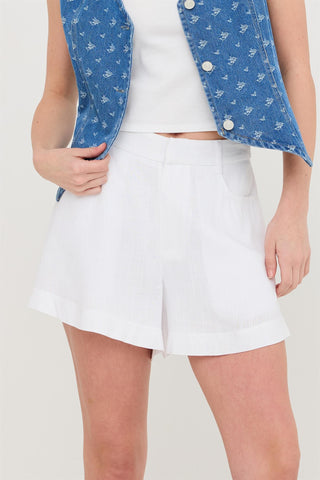 High Waist Linen Shorts