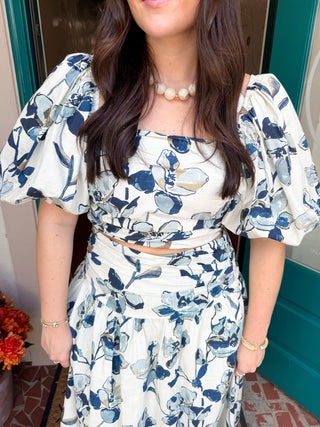 Printed Shirred Top