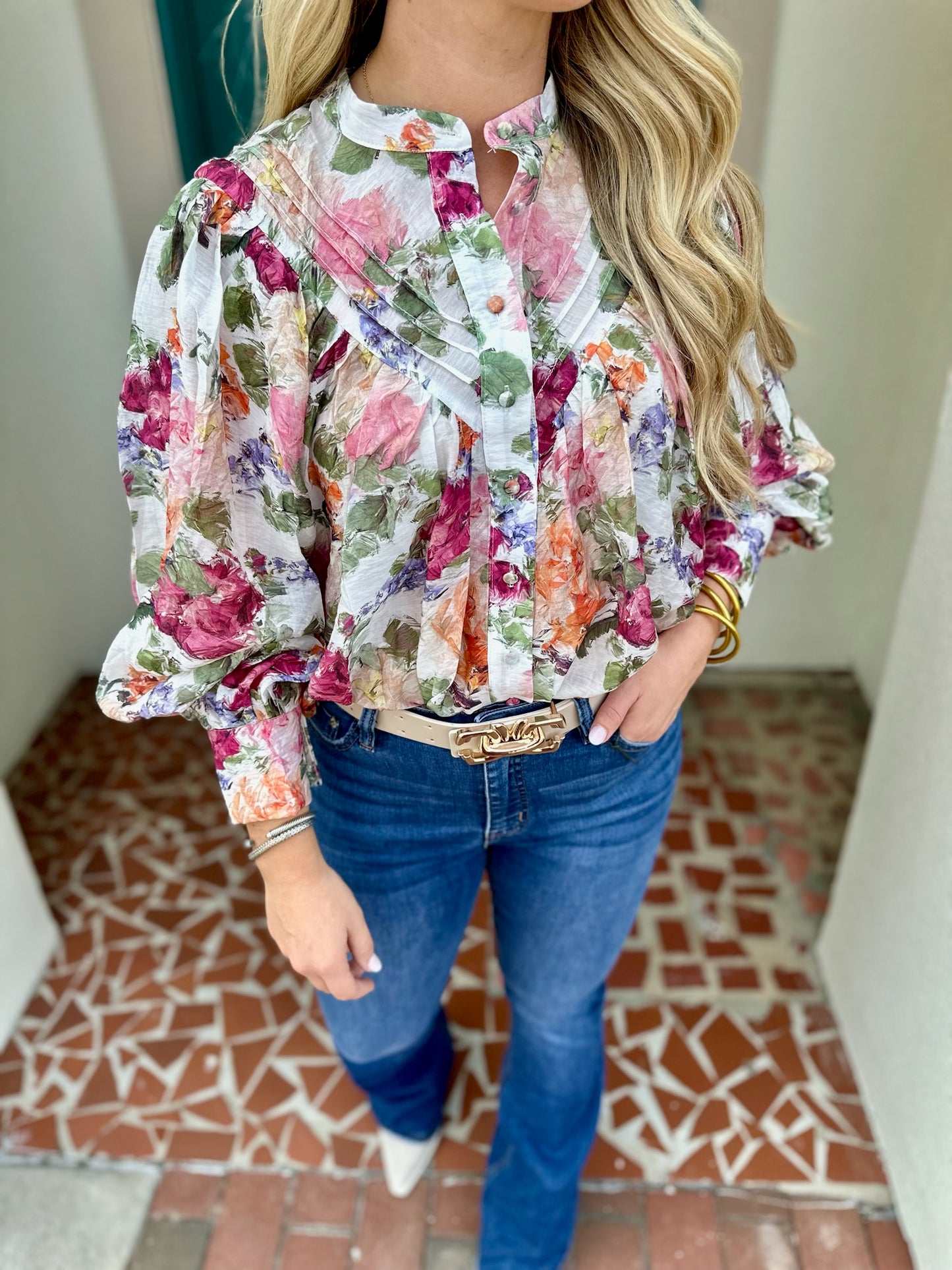 Vintage Floral Printed Top