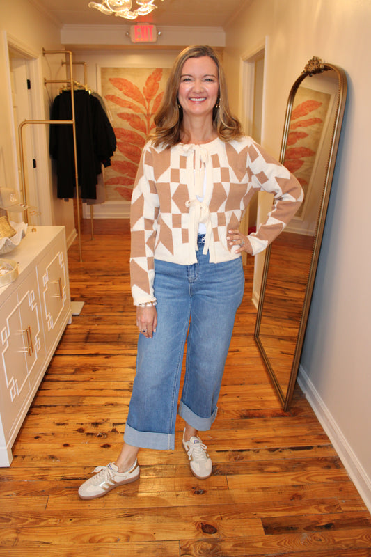Bow Front Cardigan Sweater