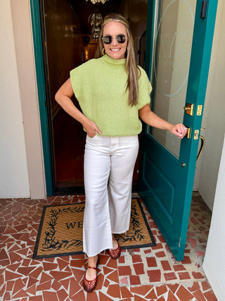 Drop Shoulder Mock Neck Sweater