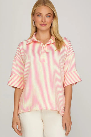 Collared Stripe Blouse