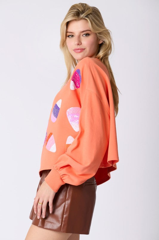 Sequin Candy Corn Sweatshirt