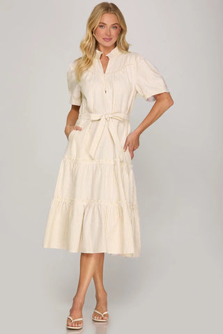 Striped Tiered Maxi Dress