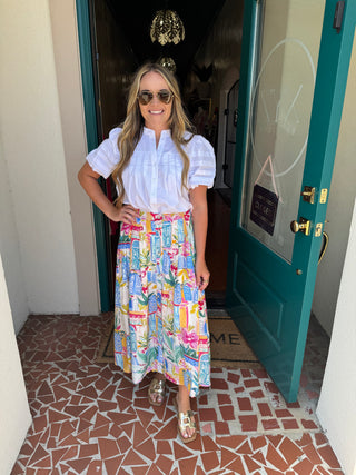 Colorful Button Up Skirt