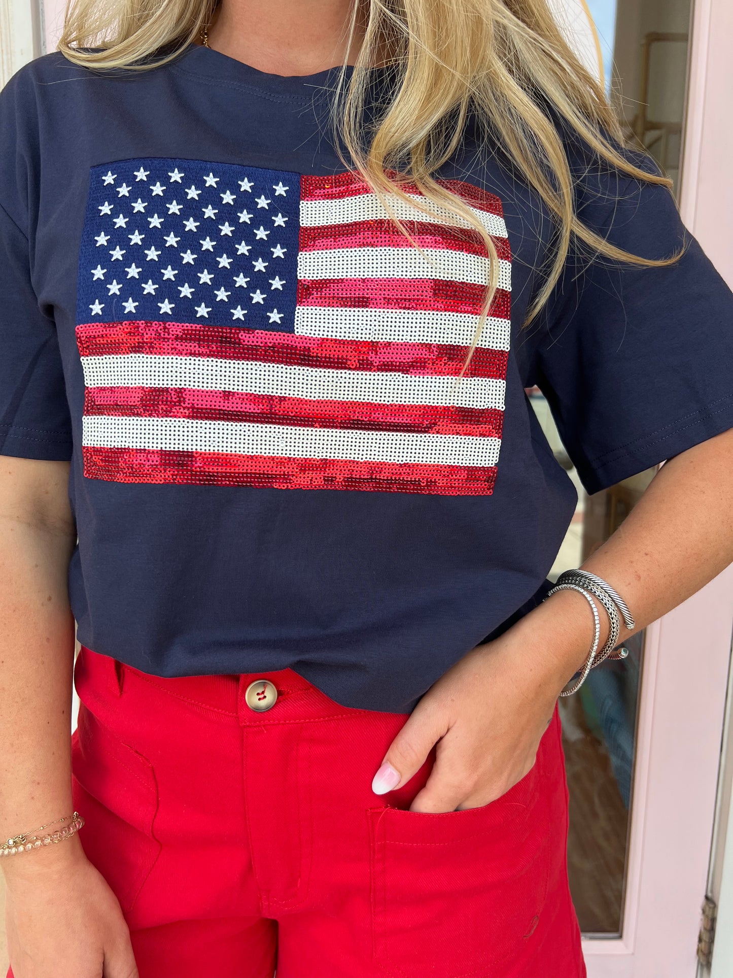 Sparkly Flag Tee