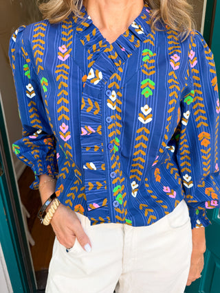 Midnight Floral Mix Top