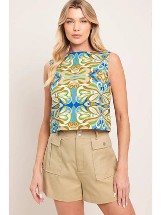 Swirl Printed Woven Top