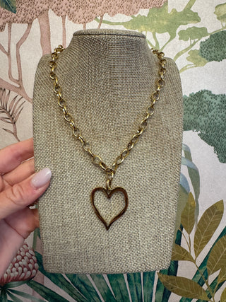 Large Open Heart Gold Necklace