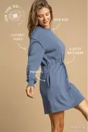 Slate Blue Waist Tie Dress