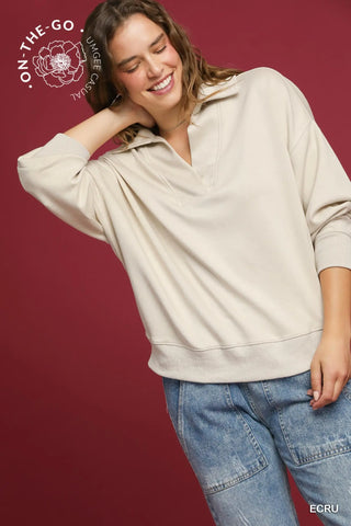 Collared Modal Top