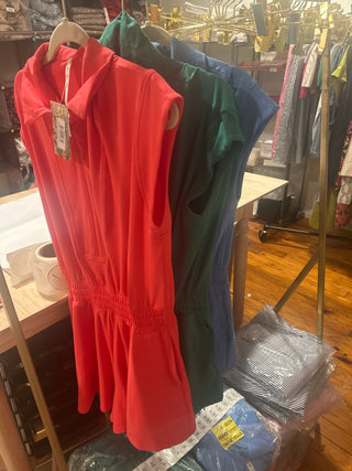 Butter Short Sleeve Quarter Zip Romper-Saturday Steal