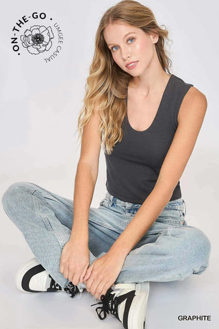 Graphite Scoop Neck Tank