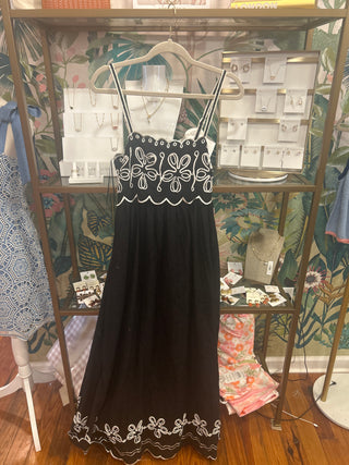 Black Embroidered Maxi Dress