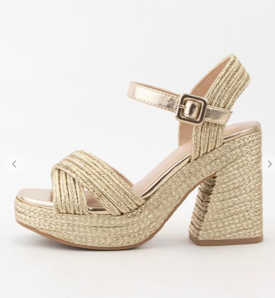 Yara Raffia Block Heel