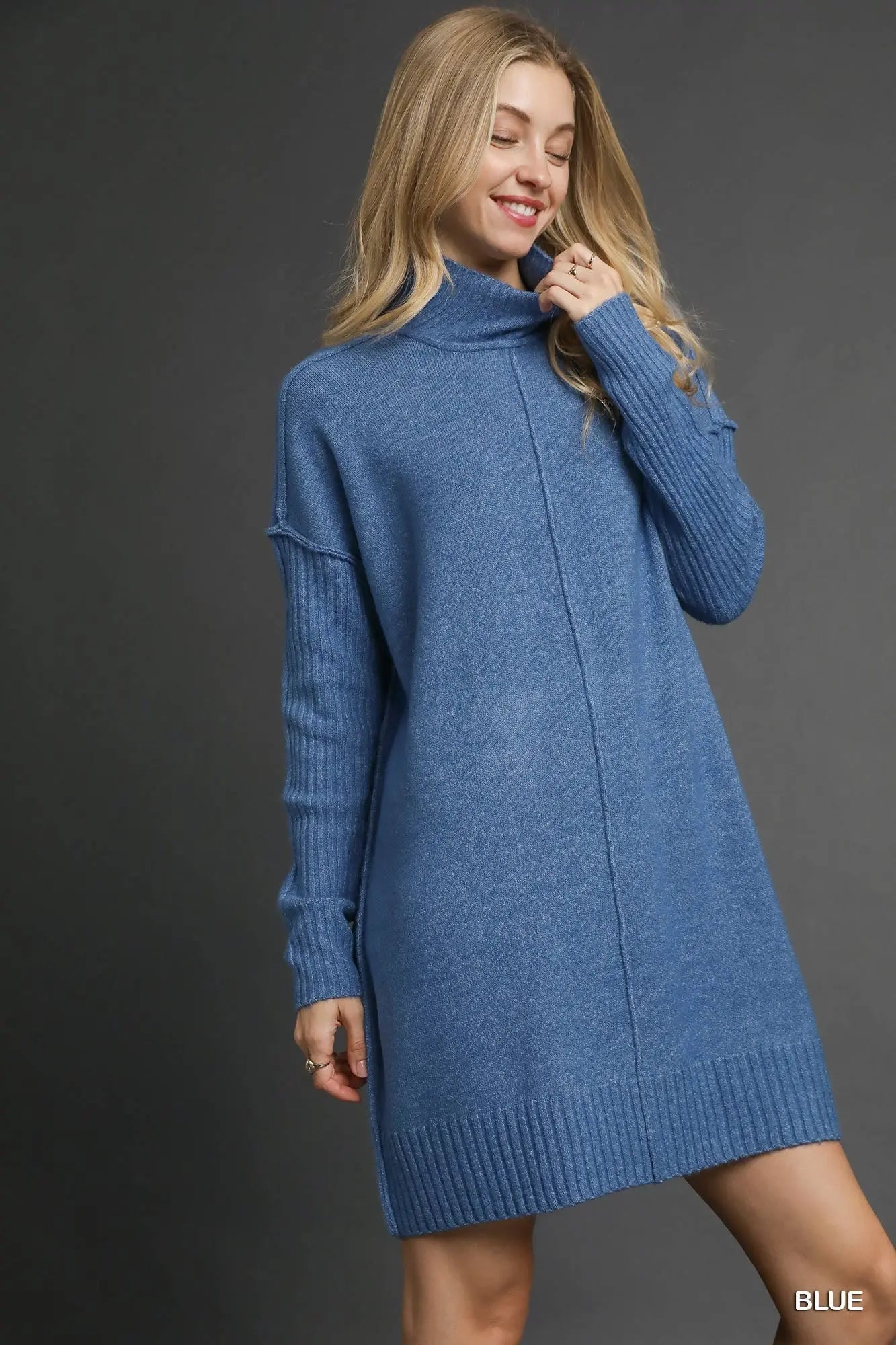 Cozy Knit Turtleneck Sweater Dress