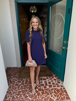 Solid Open Bow Back Dress