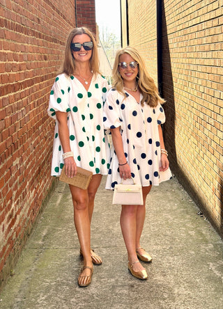 Puff-sleeve Polka Dot Shift Dress - Sunday Steal