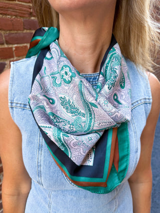 Teal Paisley Scarf