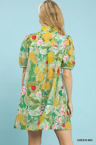 Green Floral Mix Dress