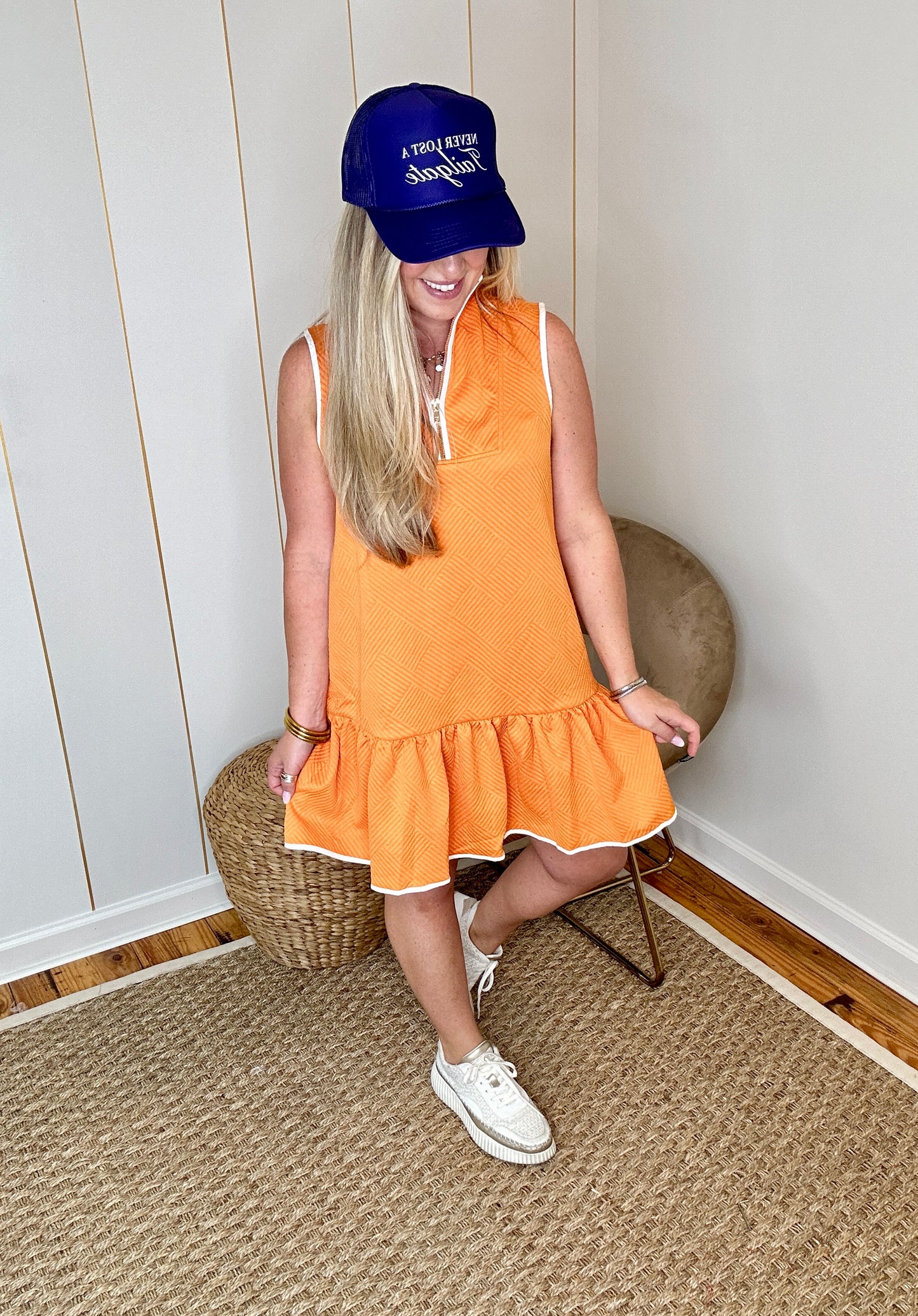 Orange Textured Dress