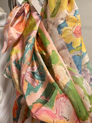 Watercolor Floral Scarf