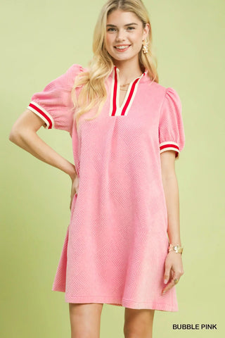 Striped Detail Textured Dress