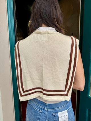 Rectangle Trim Sweater Shrug