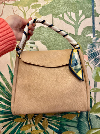 Beige Scarf Handle Purse