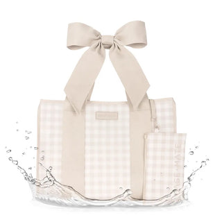 Case-Mate Latte Gingham Bow Jelly Tote Bag
