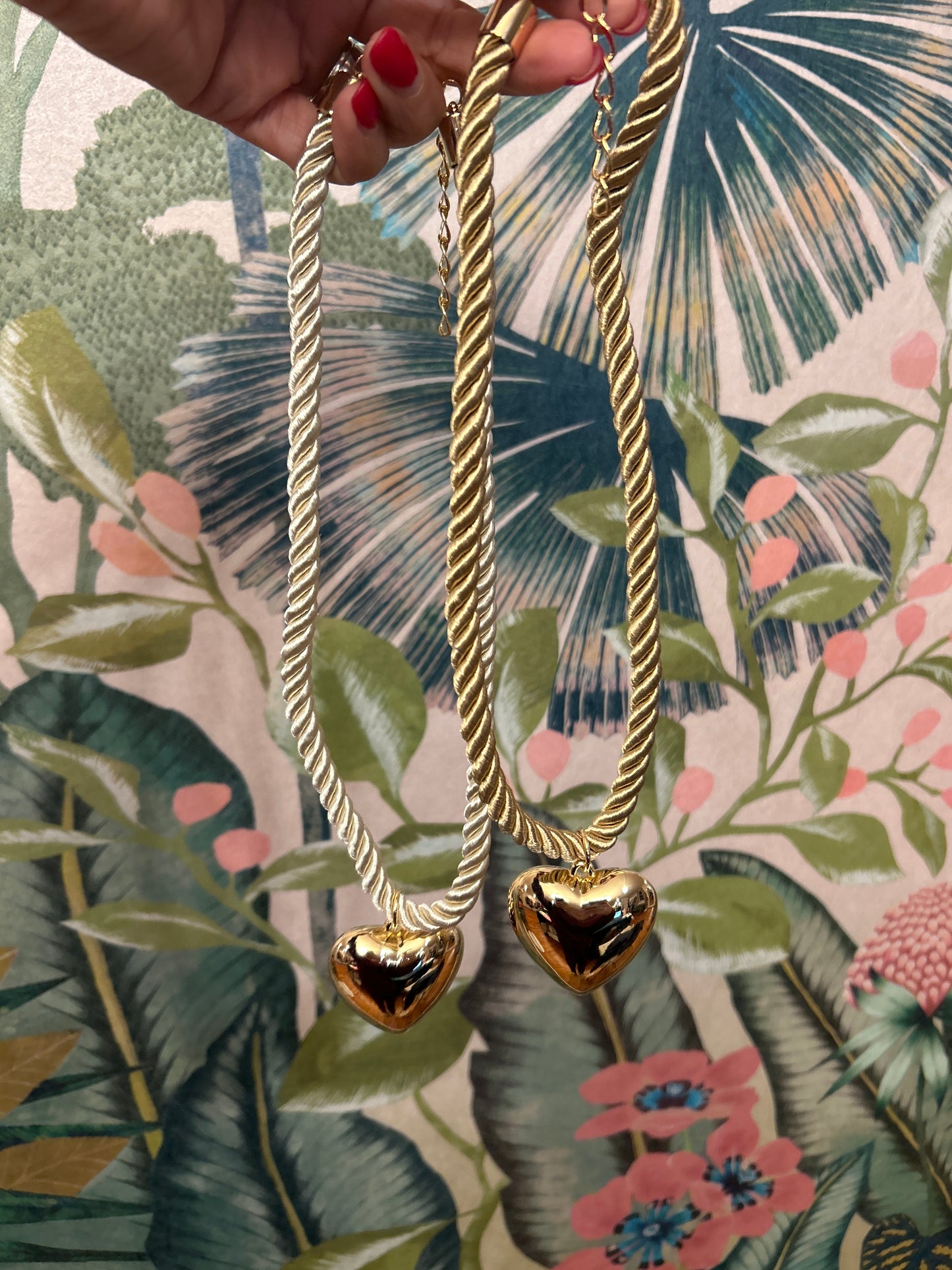 Gold Heart Rope Necklace