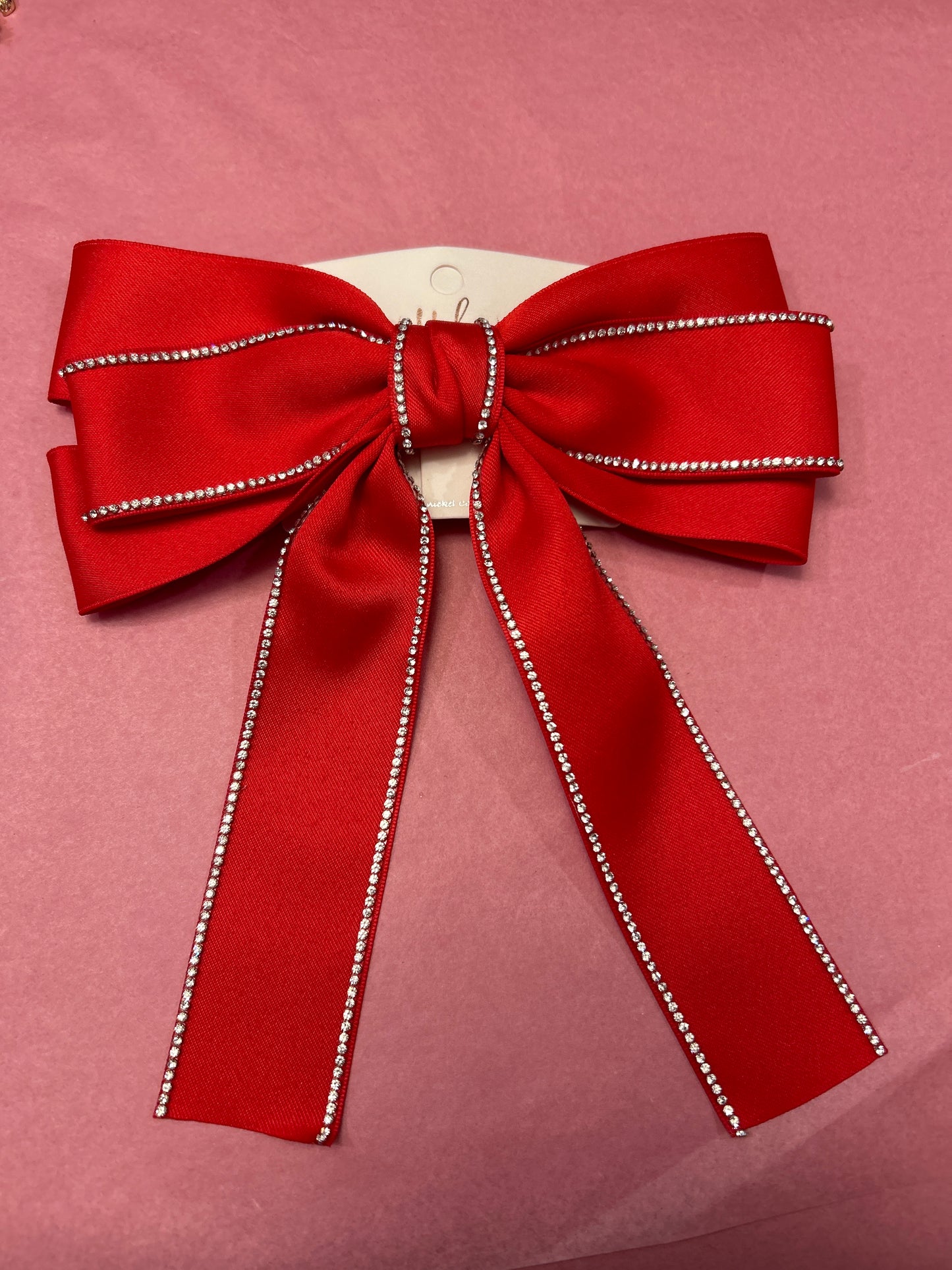 Red Rhinestone Hair Bow