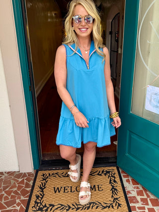 French Terry Half Zip Dress- Saturday Steal