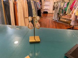 Freshwater Coin Pearl Double Tear Drop Stud