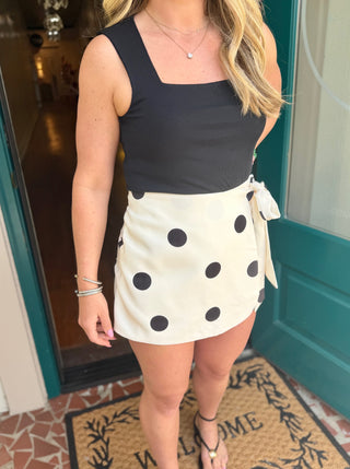 Polka Dot Woven Skort