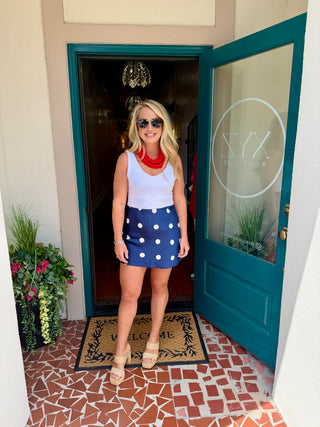 Satin Polka Dot Skort