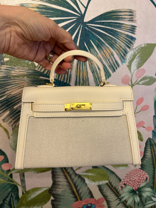 Cream Buckle Detail Purse