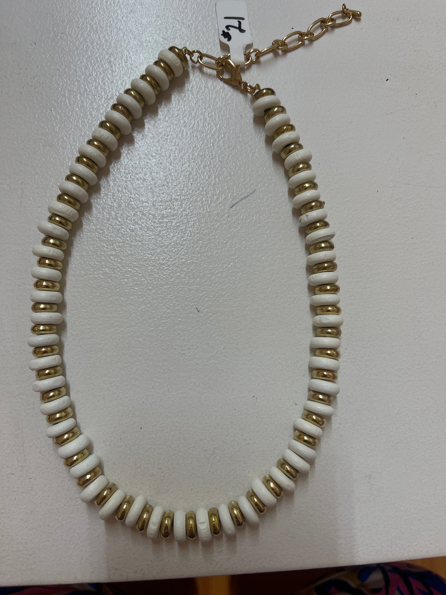 Cream & Gold Beaded Necklace