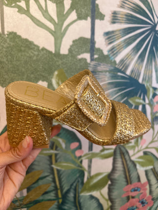 Lucy Gold Buckle Sandal