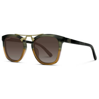 Demi Crystal Brown Polarized Square Sunglasses