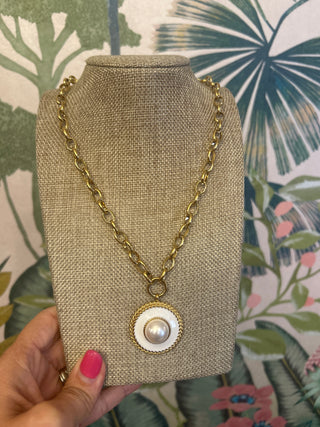 Pearl Medallion Necklace