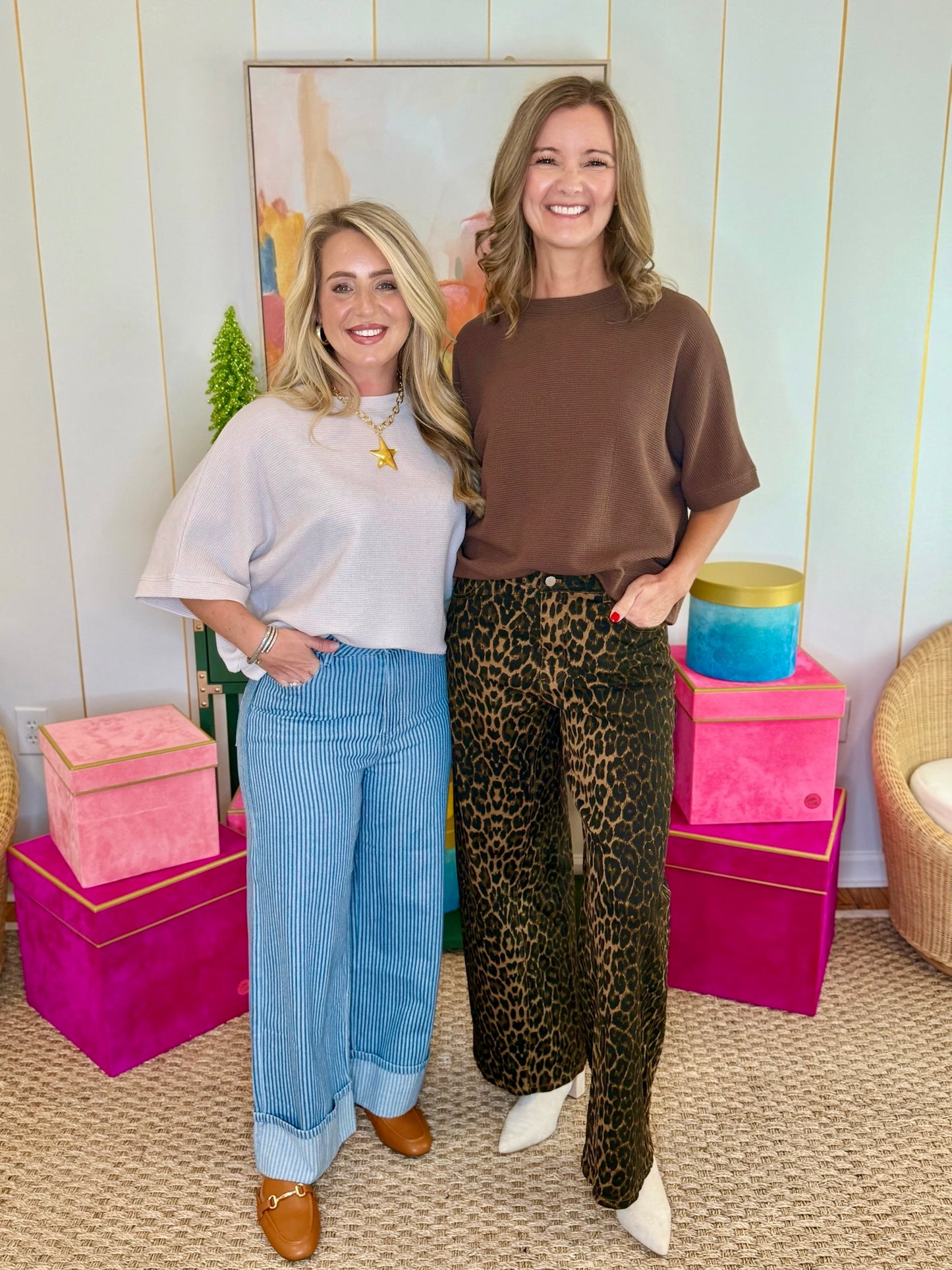 Double Knit Banded Bottom Short Sleeve Top PF