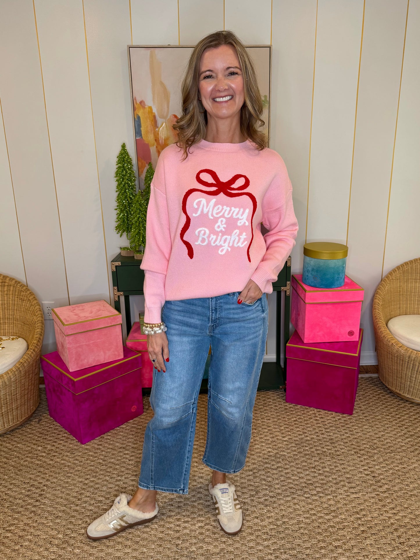 Merry & Bright Christmas Sweater Top