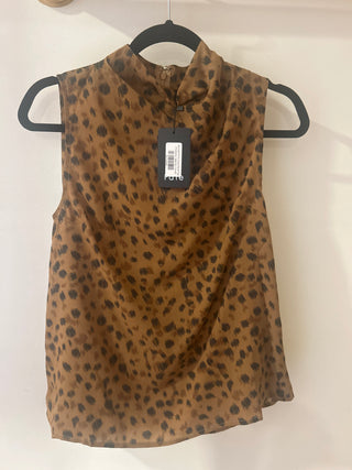Animal Print Cowl Neck Top