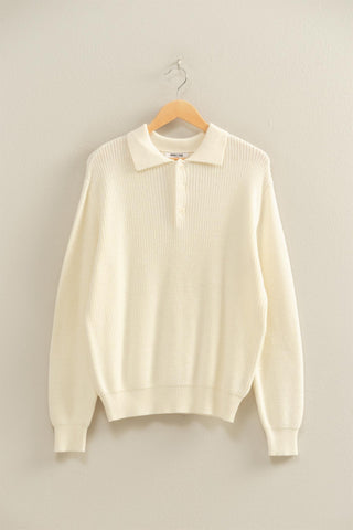 Cream Oversized Collar Sweater