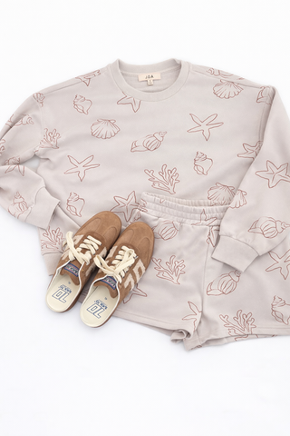 Sea Motif Shorts Set