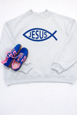 Jesus & Child of God Reversible Mock Neck Sweatshirt
